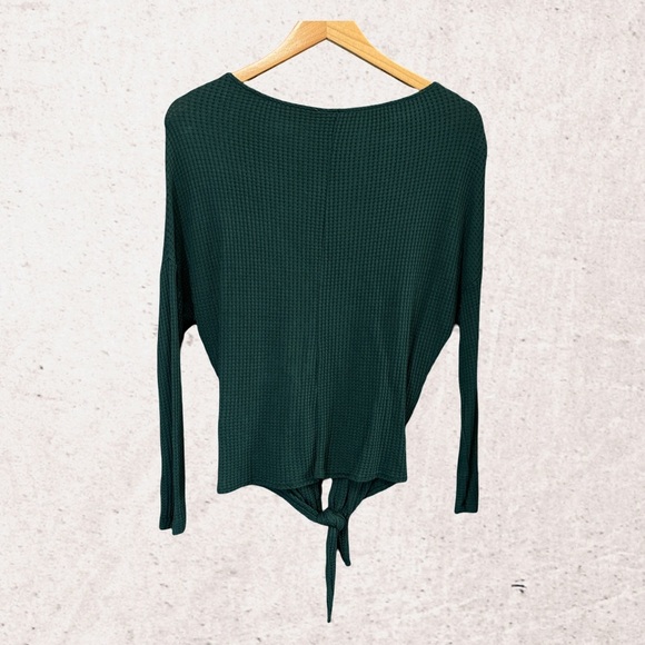 Others Follow Green Tie Front Blouse - Picture 2 of 4